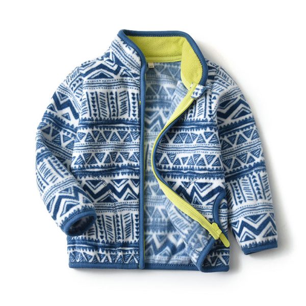 Thick Fur Printed Coats Kids Zipper - Image 2