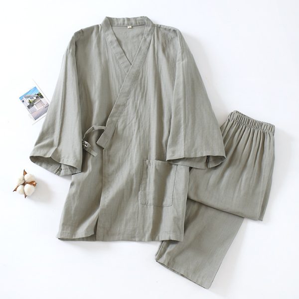 Men's Pure Cotton Gauze Pants Pajamas - Image 3