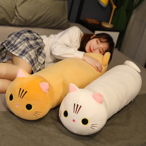 Large Size Cartoon Cat Plush Toys Stuffed Cloth Doll Long Animal Pillow Cushion - Image 4