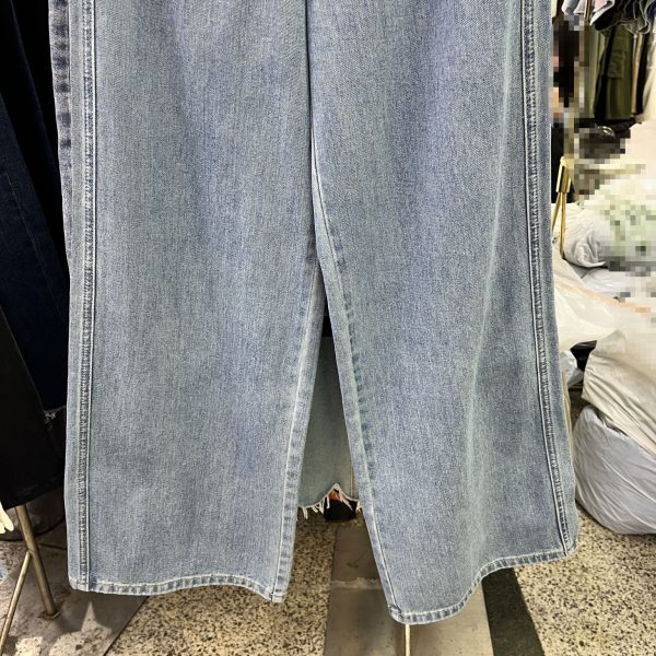 Lace Stitching High Waist Wide Leg Jeans - Image 4