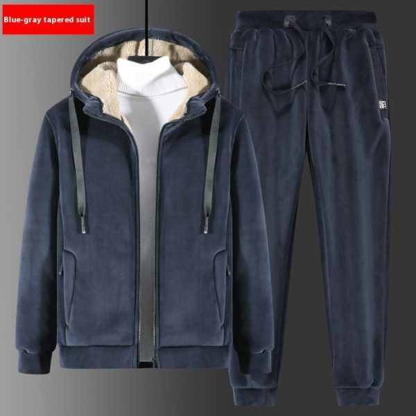 Winter Silver Fox Velvet Plus Size Sweatshirt And Sweatpants Two-piece Set - Image 7