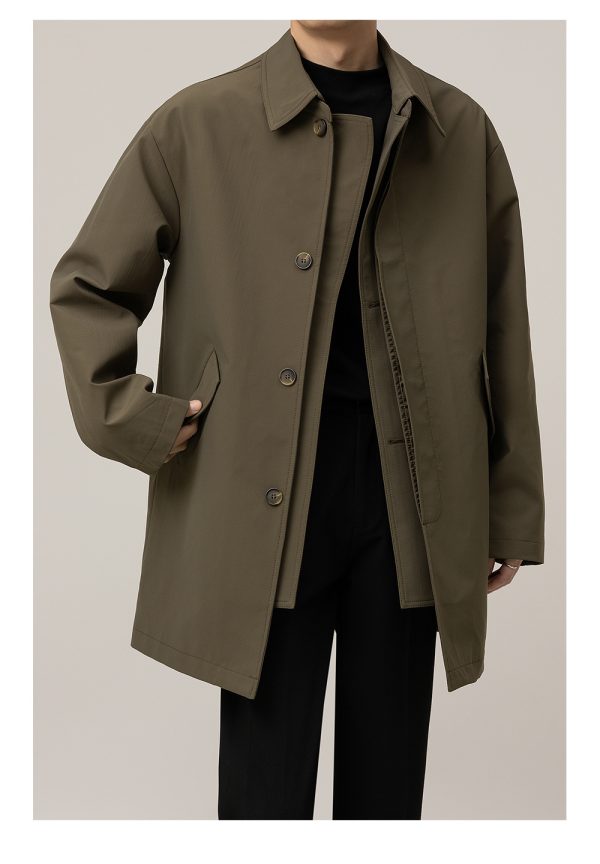 Casual Loose Jacket Mid-length Men's Duster - Image 7