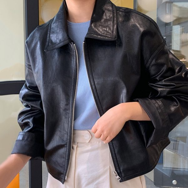 Ladies Leisure Motorcycle Leather Coat - Image 4