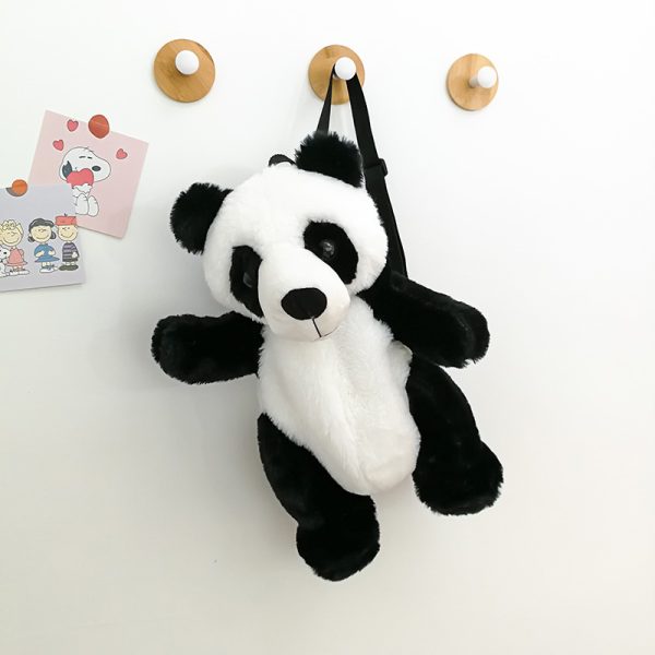 Cute Panda Small Backpack Fashion Boys And Girls Cartoon Plush Bag - Image 2