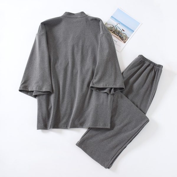 Japanese Style Muji Men's Kimono Pajamas Thickened Warm - Image 4