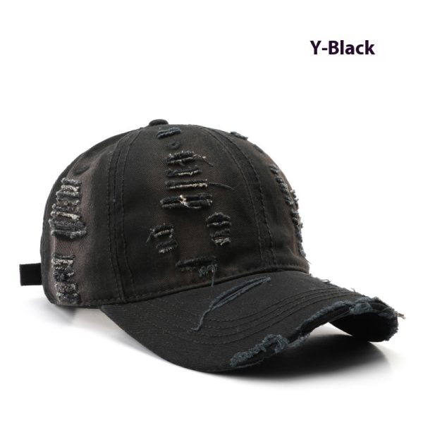 Retro Pure Color Washed Hole Light Board Baseball Cap - Image 5