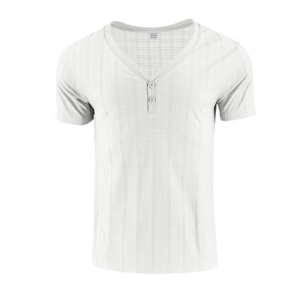 American Summer Men's V-neck Loose Breathable Short Sleeve - Image 6
