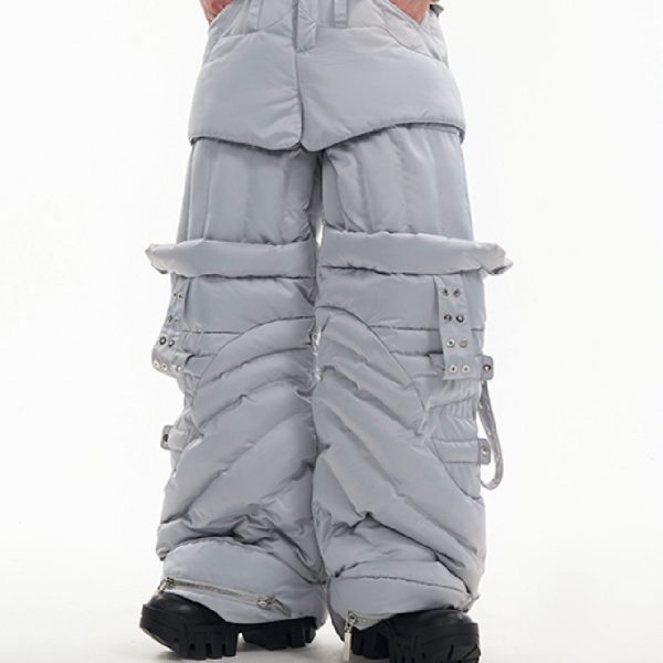 Men's Winter Casual Pants With Folded And Thickened Legs