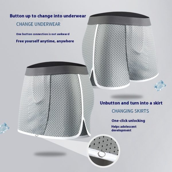 Men's Summer Ice Silk Bare Sleeping Unbound U-shaped Culottes - Image 2