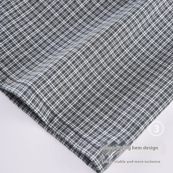 Men's Casual Loose Home Pants Plaid Shorts - Image 2