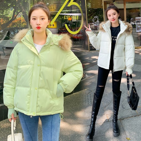 Loose Hooded Gloves Thickened Thermal Quilted Jacket Coat For Women - Image 3