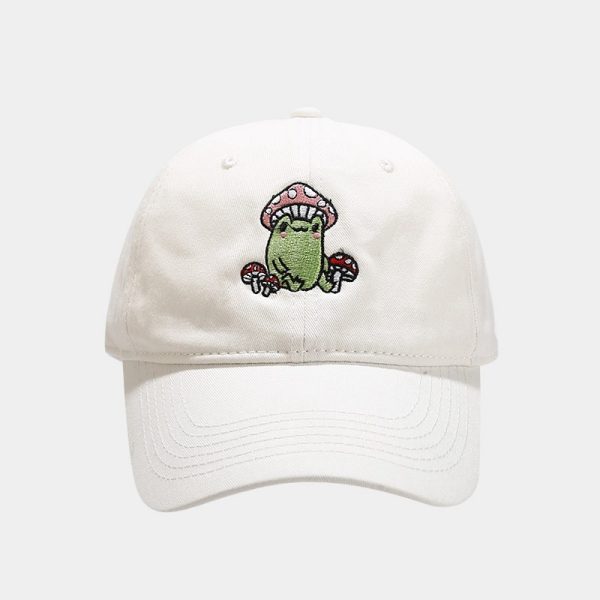 Cute Cartoon Frog Mushroom Embroidered Baseball Cap - Image 7
