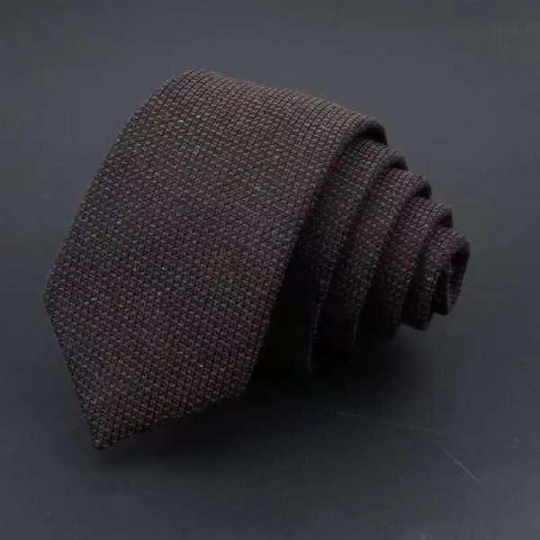 Thickened Sanded Fabric Hand Hit Men's Business Fashion Striped Solid Color Tie Cotton Formal Wear - Image 10