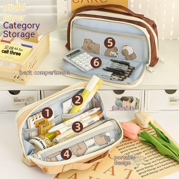 Double-sided Large Capacity Student Pencil Bag - Image 10