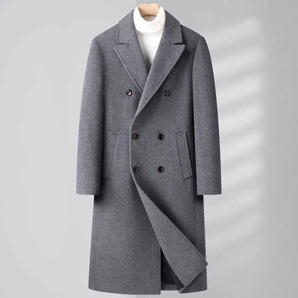 Double Breasted Long Woolen Coat - Image 8