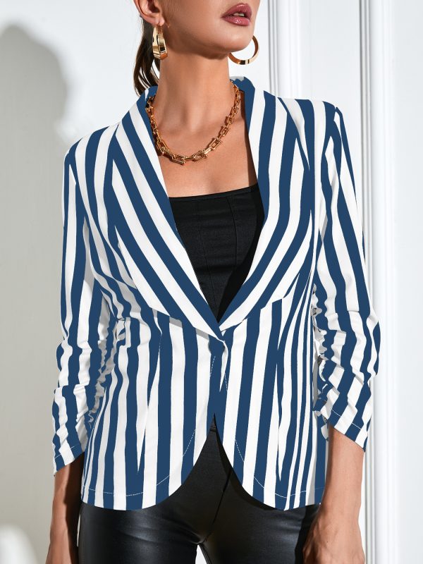 Cropped Pleated Sleeves Casual Small Suit Slim Fit Fashion - Image 10