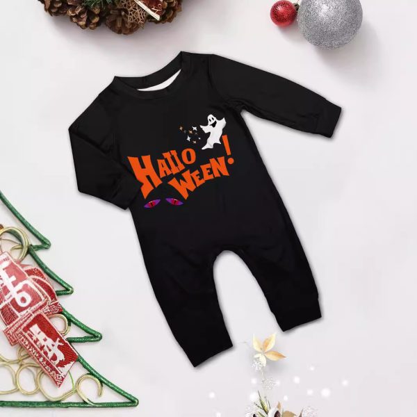 Parent-child Pajamas Long Sleeve Two-piece Set Eye Letter Printed Homewear - Image 5