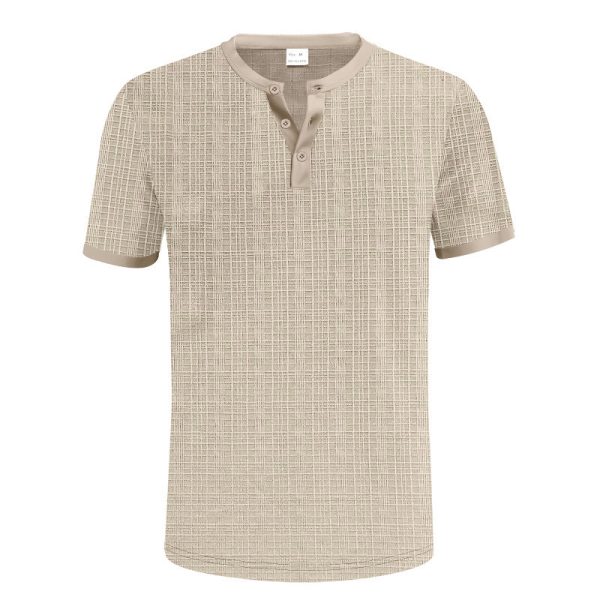 Breathable Casual Henley Shirt Top - Image 10