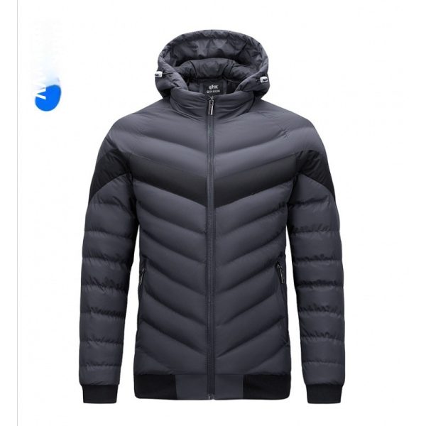 Autumn And Winter New Rib Cotton Clothing Men's Plus Size Coat Top - Image 3