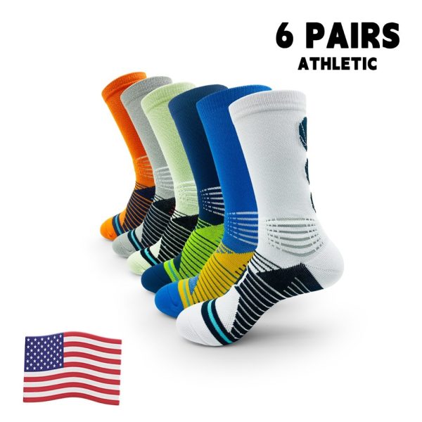 6 Pairs Of Sports Running Calf Socks - Image 2