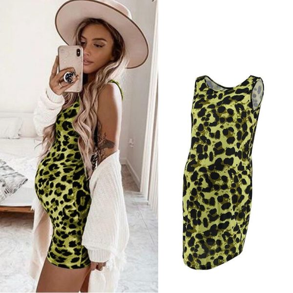 Leopard Dress Summer Sleeveless Pregnant Women - Image 2