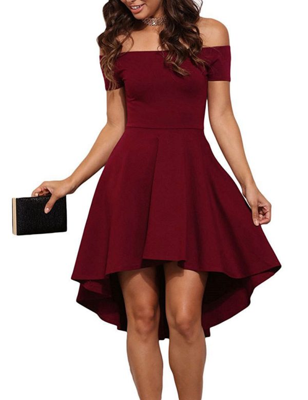 One Shoulder Short Sleeve And Large Swallowtail Skirt - Image 4
