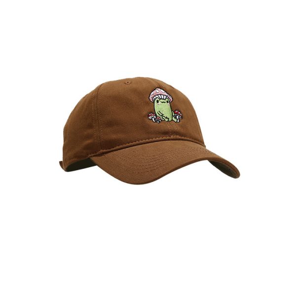 Cute Cartoon Frog Mushroom Embroidered Baseball Cap - Image 5