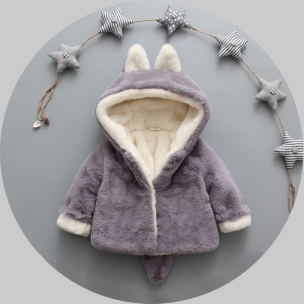 Winter popular girl's plush plush coat baby - Image 5