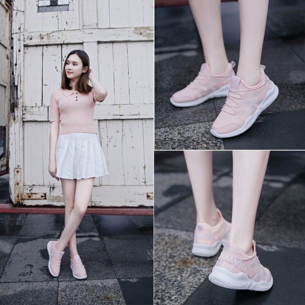 Sports Shoes Women's White Shoes Increased Breathable Casual Running Shoes - Image 2