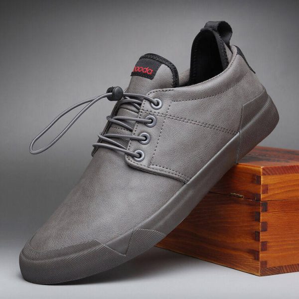 New Style Men's Leather Casual Shoes Flat Shoes - Image 2