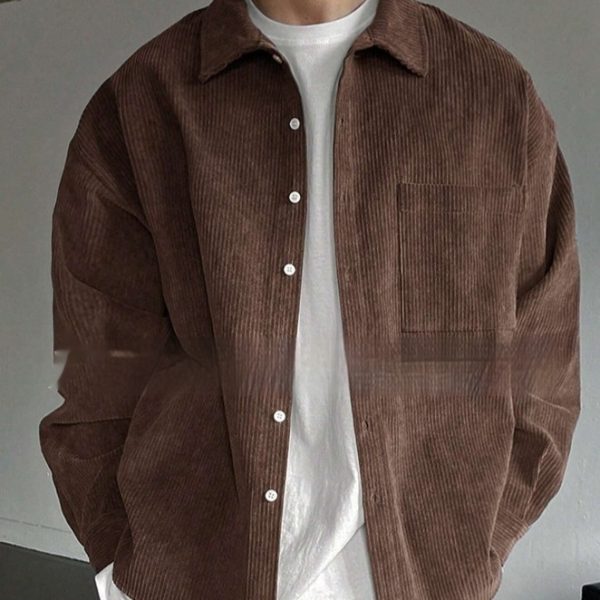 Men's Corduroy Long-sleeved Casual Shirt - Image 9