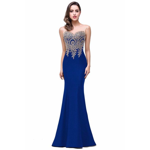 Amazon Europe dress sexy back hollow applique package hip dress fishtail skirt female perspective - Image 6