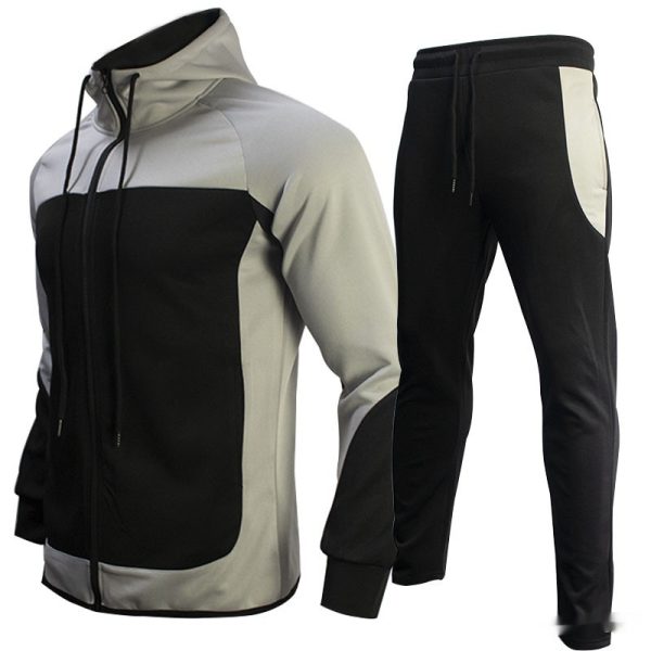 Men's Fashion Trendy Brand Contrast Color Sweatshirt Trousers Two-piece Set - Image 5