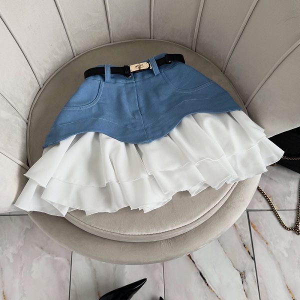 Ruffled High Waist Tiered Skirt - Image 2