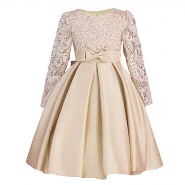 Carisa Europe and America autumn and winter children's dress princess dress long sleeve flower girl dress female purple lace costumes wholesale - Image 6
