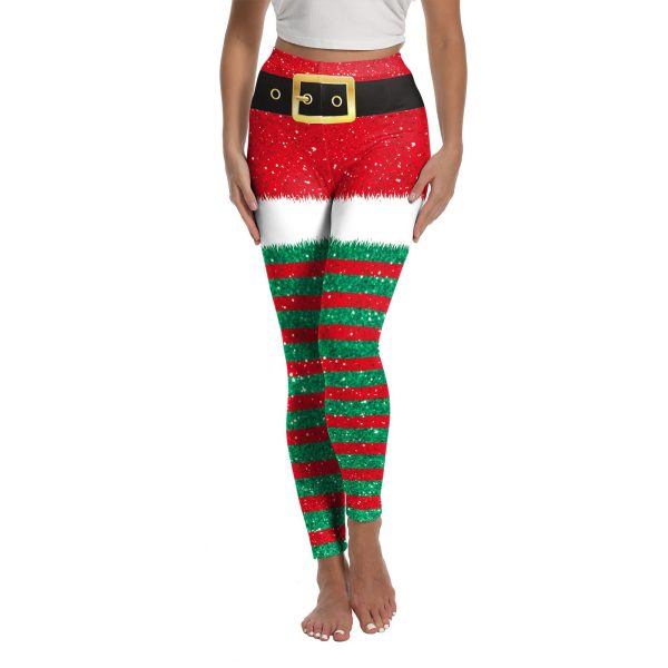 Christmas Female Gym Pants Digital Printing Sports Yoga Pants - Image 2
