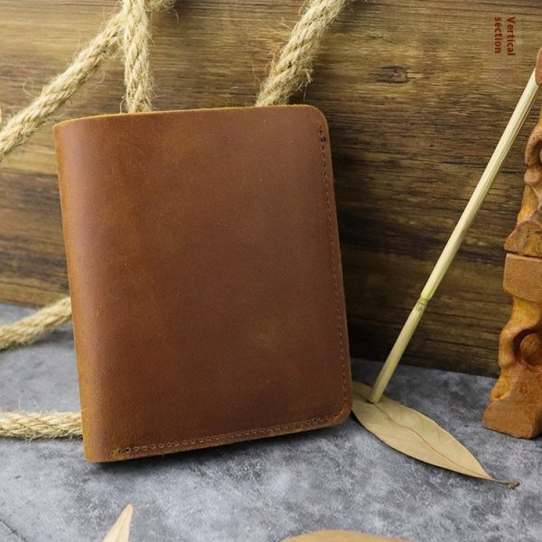 Multiple Card Slots Top Layer Leather Crazy Horse Leather Wallet - Image 6