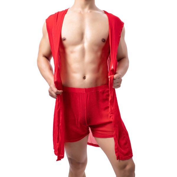 Gold Dot Bathrobe Men's Sexy Coat - Image 7