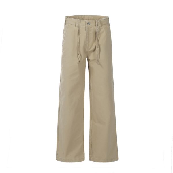 Loose Casual Solid Color Wide Leg Bootcut Pants - Image 5