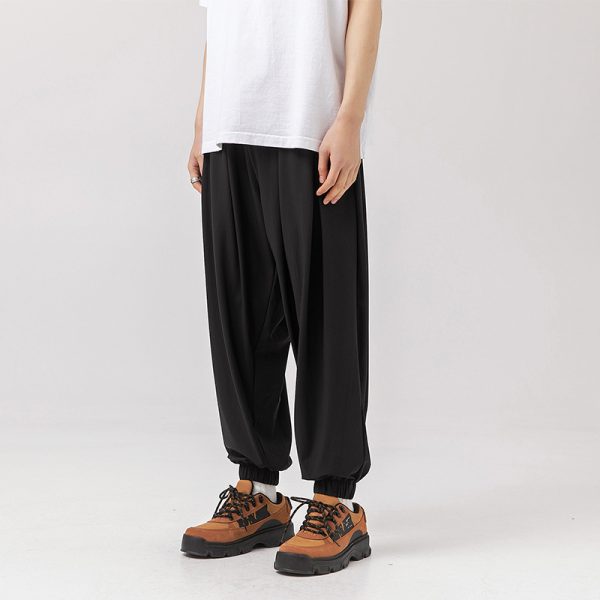 Trendy Ice-feeling Draping Effect Laced Pants - Image 6