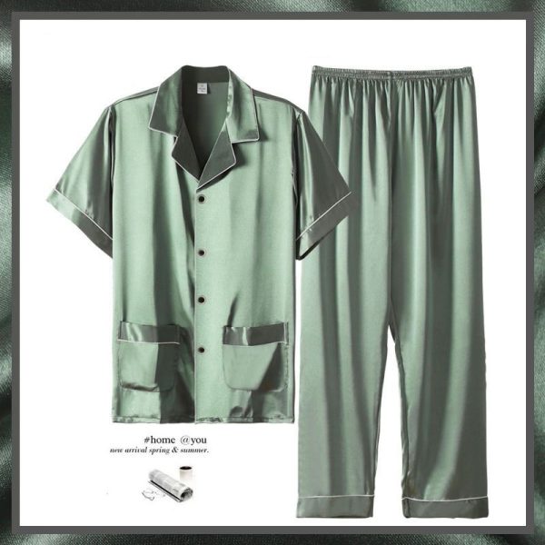 Men's Summer Short Sleeve Trousers Thin Homewear Suit - Image 8