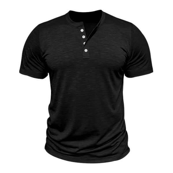 Retro Casual Cotton Solid Color Short Sleeve - Image 6