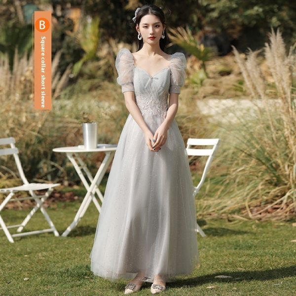 Dress Sisters Dress Female Gray Slim Fit Girlfriend Clothes - Image 4