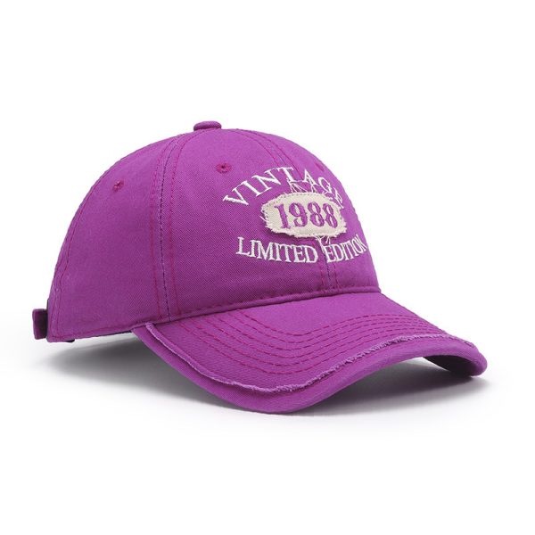 Spring New Big Head Circumference Letter Embroidery Women's Face-looking Small Peaked Cap - Image 5