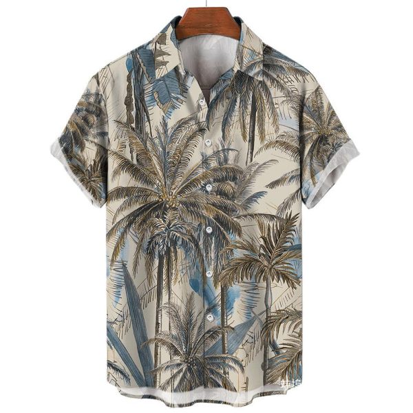 Men Shirts Tea Summer Shirt Top 5xl V-neck Vintage Clot - Image 4