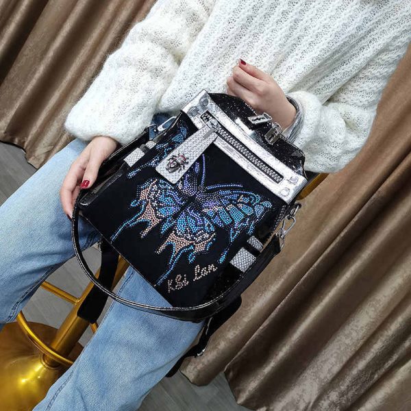 New Delicate Rhinestone Personality Butterfly Shoulder Bag - Image 5