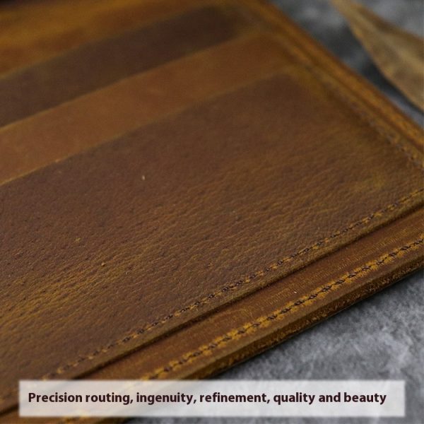 Multiple Card Slots Top Layer Leather Crazy Horse Leather Wallet - Image 4