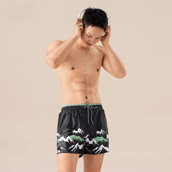 Men's Water-absorbing Quick-drying Simple Printed Swimming Trunks - Image 2