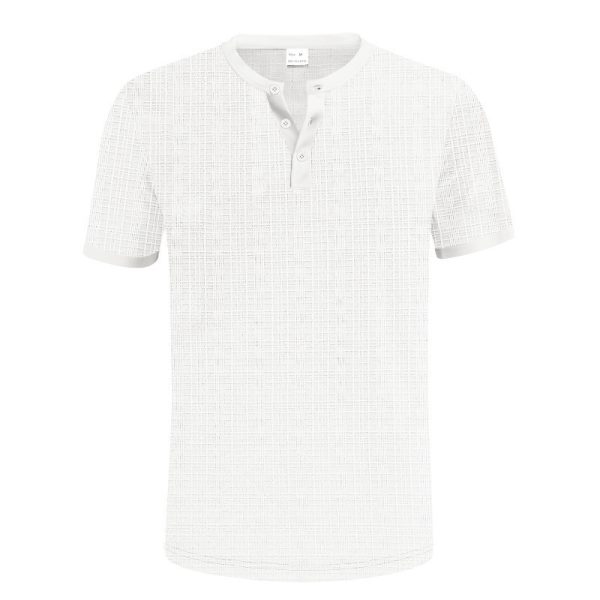 Breathable Casual Henley Shirt Top - Image 8