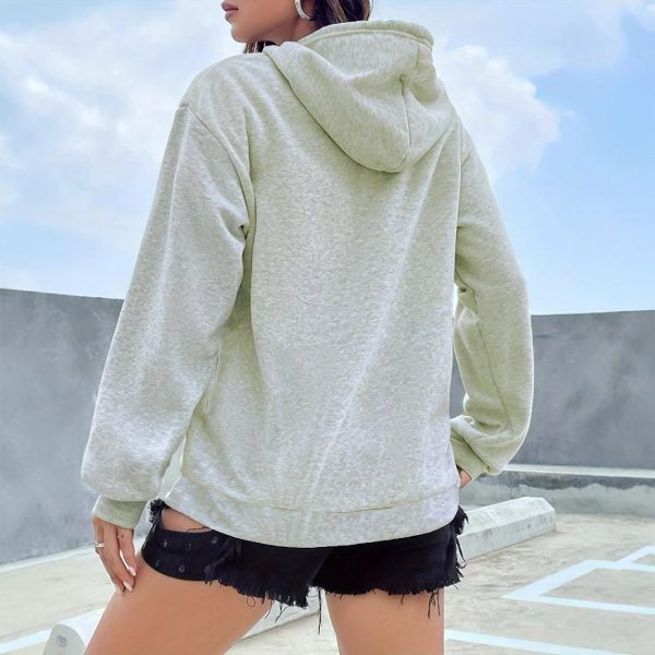 Casual Long Sleeved Printed Kangaroo Pocket Hoodie - Image 5